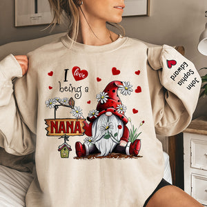 J'adore être grand-mère - Sweat-shirt unisexe personnalisé avec motif sur la manche - Cadeau de Noël pour grand-mère