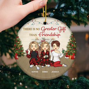 Meilleurs amis, voici une autre année - Ornement personnalisé Bestie - Forme ronde en céramique - Cadeau de Noël pour meilleures amies, BFF, sœurs