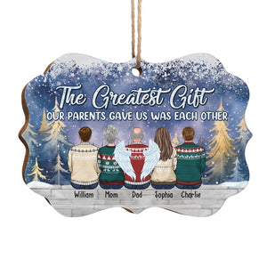 Le plus beau cadeau - Décoration familiale personnalisée - Bois en forme de Benelux - Cadeau de Noël pour les membres de la famille