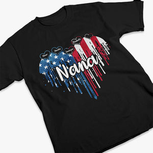 Grand-mère et ses enfants - T-shirt patriotique unisexe personnalisé, sweat à capuche, sweat-shirt - Jour de l'Indépendance, 4 juillet, cadeau d'anniversaire pour grand-mère