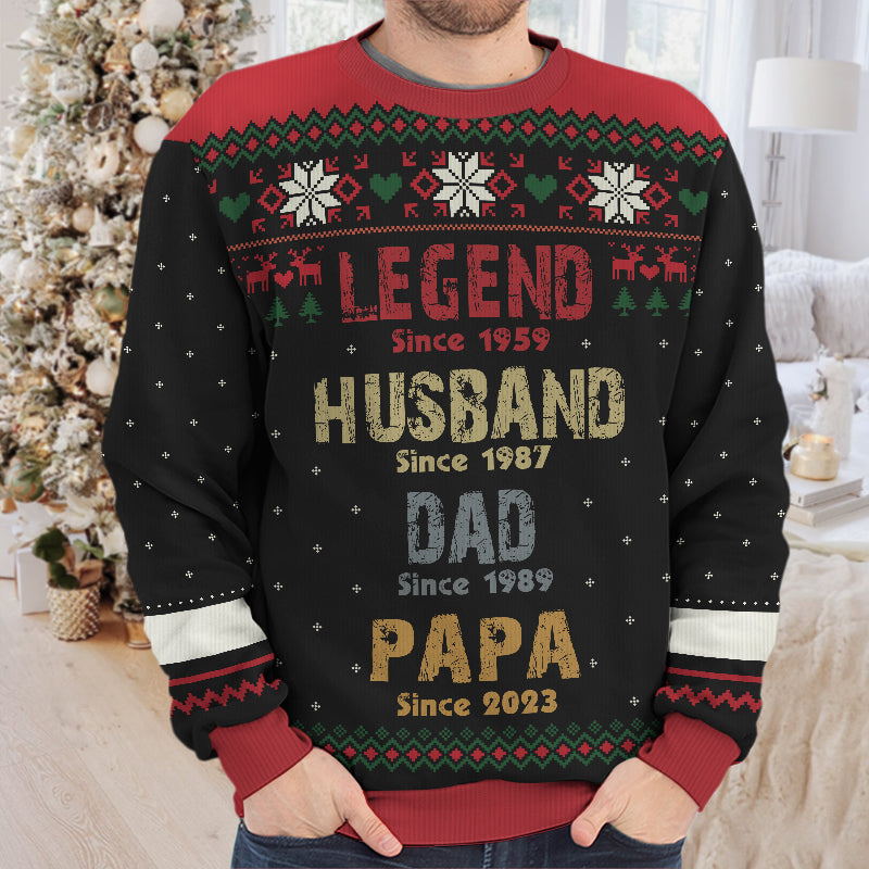 Tu es une légende - Sweat-shirt personnalisé en laine unisexe - Cadeau de Noël pour papa et grand-père