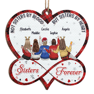 Besties Forever - Bestie Personalized Custom Ornament - Wood Custom Shaped - Christmas Gift For Best Friends, BFF, Sisters