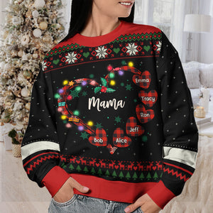 L'amour d'une grand-mère est le ciment réconfortant qui unit les générations - Sweat-shirt personnalisé pour la famille - Pull en laine unisexe - Cadeau de Noël pour les membres de la famille