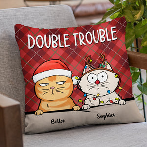 Trouble Makers - Coussin personnalisé pour chien et chat - Cadeau de Noël pour propriétaires et amoureux des animaux