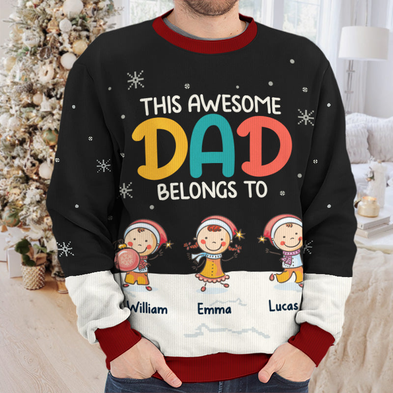 Ce papa génial - Sweat-shirt personnalisé en laine unisexe - Cadeau de Noël pour papa