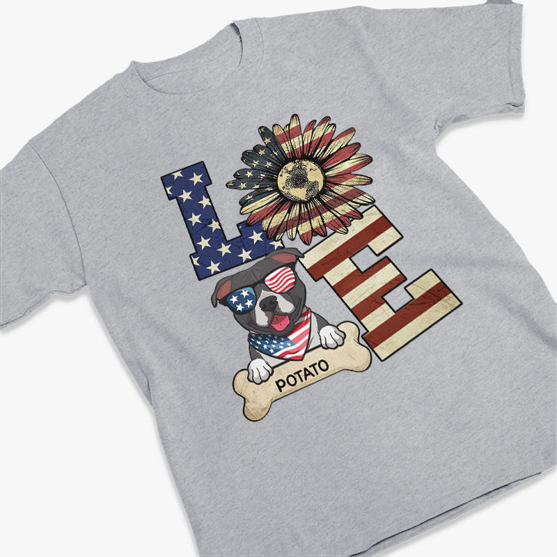 L'amour des animaux - Cadeau du 4 juillet - T-shirt unisexe personnalisé