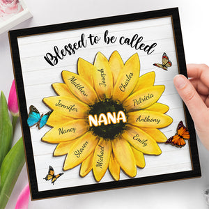 Blessed To Be Called - Family Personalized Custom 2-Layered Wooden Plaque With Stand - House Warming Gift For Grandma