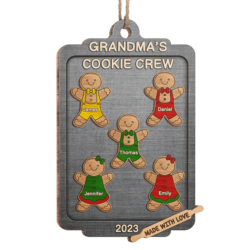 Mon équipe de biscuits parfaite - Décoration familiale personnalisée - Forme en bois personnalisée - Cadeau de Noël pour les membres de la famille