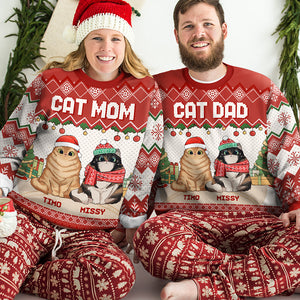 Chat super sexy - Sweat-shirt personnalisé avec inscription « Chat moche » - Pull unisexe en laine - Cadeau de Noël pour les propriétaires et les amoureux des animaux