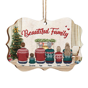 Belle Famille - Ornement Personnalisé Famille - Bois Forme Benelux - Cadeau de Noël pour les membres de la famille