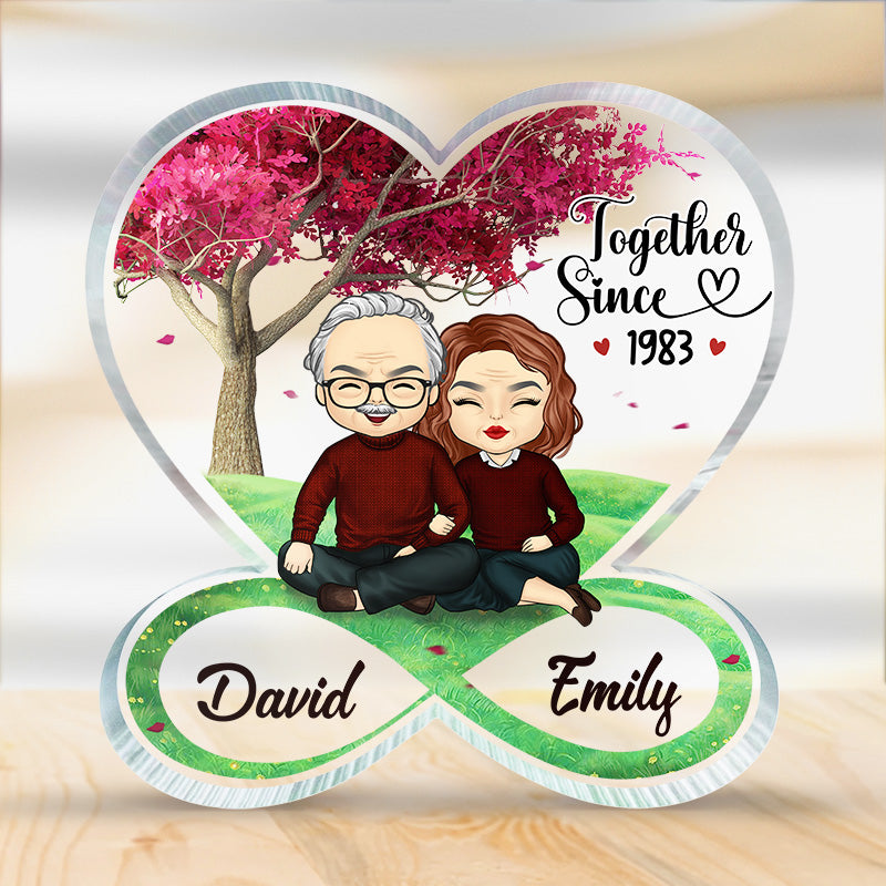 Ensemble, nous sommes plus forts - Plaque acrylique personnalisée en forme de cœur infini pour couple - Cadeau pour mari et femme, anniversaire