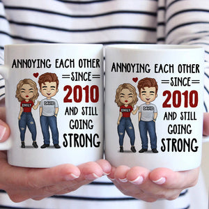 Vieillir ensemble, rester jeune de cœur - Tasse personnalisée pour couple - Cadeau pour mari et femme, anniversaire