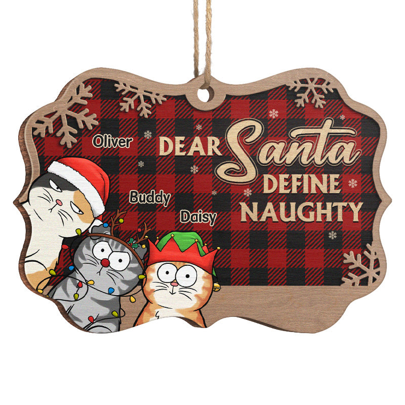 Cher Père Noël, n'oubliez pas le chat ! Ornement personnalisé en forme de chat en bois, en forme de Benelux. Cadeau de Noël pour les propriétaires d'animaux et les amoureux des animaux.