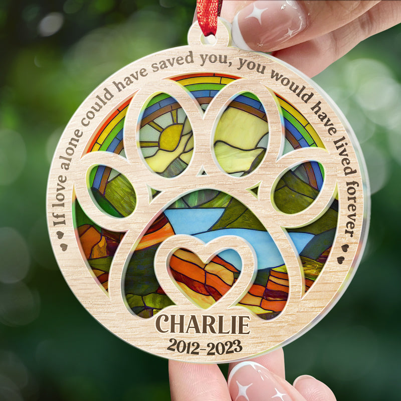 Une fois à mes côtés, pour toujours dans mon cœur - Ornement attrape-soleil personnalisé commémoratif - Forme ronde en acrylique - Cadeau de condoléances pour les propriétaires d'animaux de compagnie et les amoureux des animaux