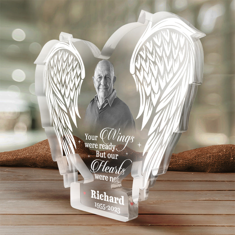 Photo personnalisée pour toujours dans nos cœurs - Plaque commémorative personnalisée en acrylique - Cadeau de Noël, cadeau de condoléances pour les membres de la famille