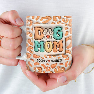 Joyeux Noël, Père Noël et pattes - Mug personnalisé effet gonflé 3D pour chien et chat - Cadeau de Noël pour les propriétaires et les amoureux des animaux