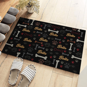 L'amour, c'est le nez mouillé, les baisers mouillés et les queues qui remuent - Tapis décoratif personnalisé pour chien - Cadeau pour les propriétaires d'animaux et les amoureux des animaux