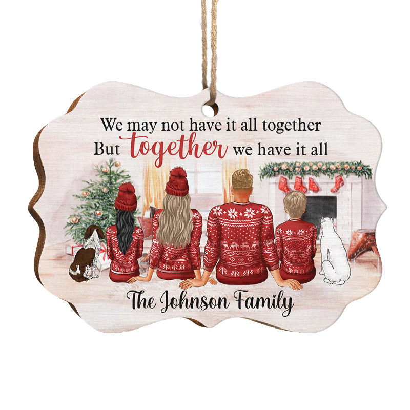 Ensemble, nous avons tout - Décoration familiale personnalisée - Bois en forme de Benelux - Cadeau de Noël pour les membres de la famille, les propriétaires d'animaux et les amoureux des animaux