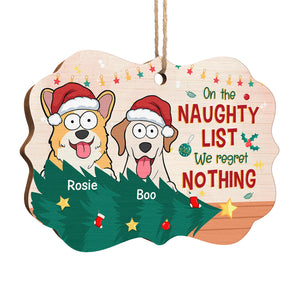 Nous sommes sur la liste des vilains - Ornement personnalisé pour chien - Bois en forme de Benelux - Cadeau de Noël pour les propriétaires d'animaux et les amoureux des animaux