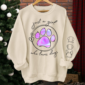 J'aime mes animaux de compagnie - Sweat-shirt unisexe personnalisé pour chien et chat avec motif sur la manche - Cadeau pour les propriétaires et les amoureux des animaux