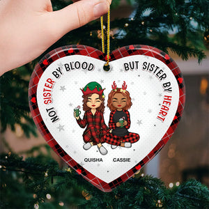 No Greater Gift Than Friendship - Bestie Personalized Custom Ornament - Ceramic Heart Shaped - Christmas Gift For Best Friends, BFF, Sisters