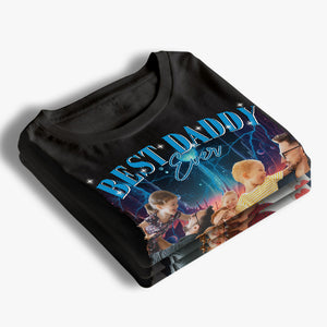 T-shirt, sweat à capuche et sweat-shirt unisexe personnalisé avec photo « Meilleur papa du monde » - Cadeau pour papa