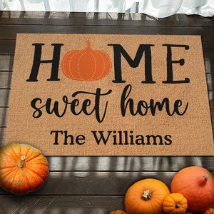 Bienvenue chez vous, doux chez vous ! Tapis décoratif personnalisé pour la maison ! Cadeau d'Halloween pour les membres de la famille