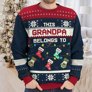 Blessed To Be Called Grandma - Family Personalized Custom Ugly Sweatshirt - Unisex Wool Jumper - Christmas Gift For Grandma