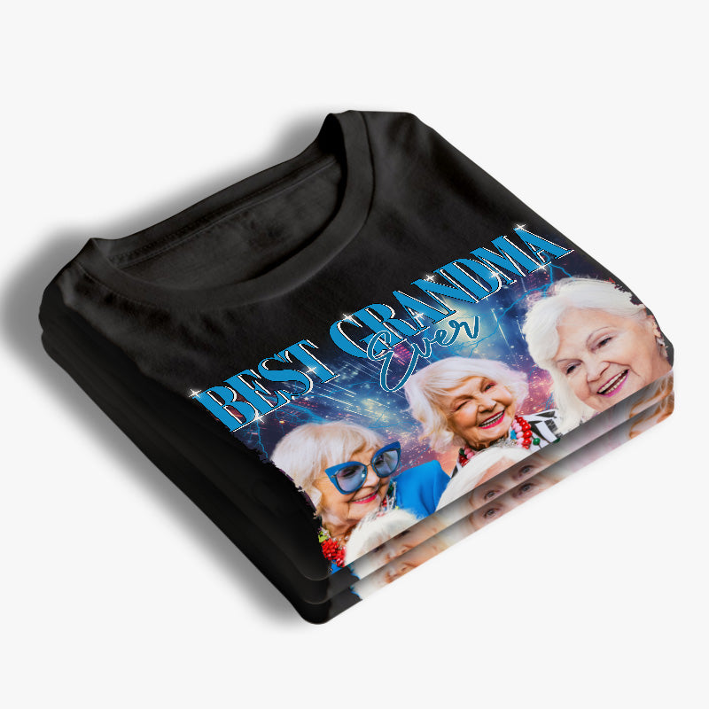 T-shirt, sweat à capuche et sweat-shirt unisexe personnalisé avec photo « Meilleure grand-mère de tous les temps » - Cadeau pour grand-mère