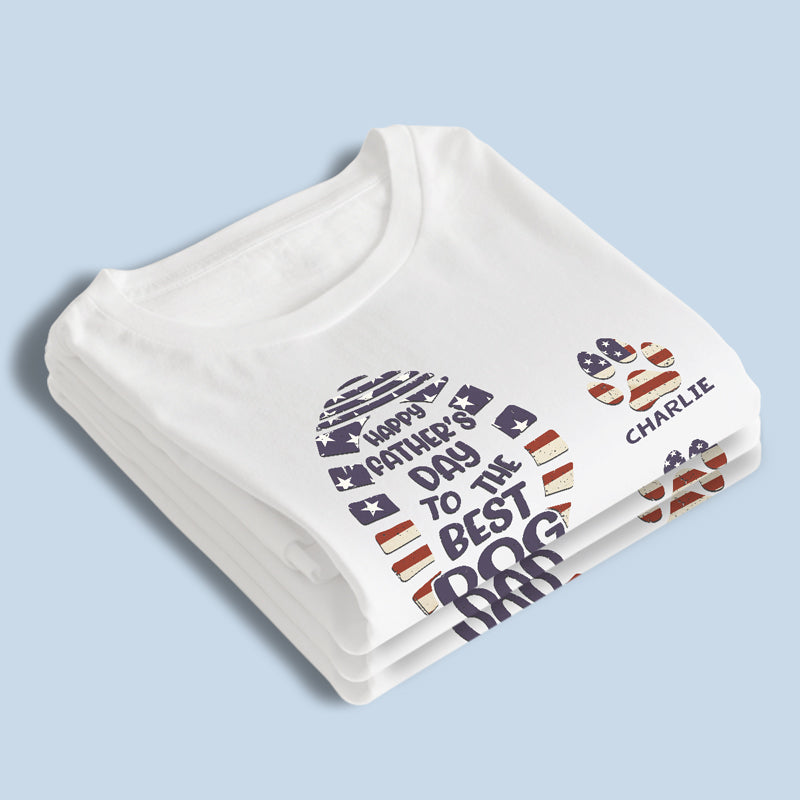 T-shirt unisexe patriotique personnalisé avec drapeau américain et aquarelle - Cadeau pour la fête des pères, le jour de l'indépendance, le 4 juillet, pour les propriétaires d'animaux et les amoureux des animaux