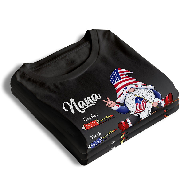 Nana, on t'aime tous les jours - T-shirt patriotique unisexe personnalisé pour la famille, sweat à capuche, sweat-shirt - Jour de l'Indépendance, 4 juillet, cadeau d'anniversaire pour grand-mère