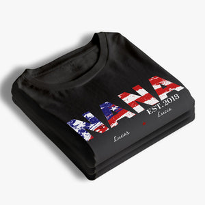 Grand-mère américaine - Cadeau pour le 4 juillet - T-shirt unisexe personnalisé