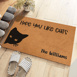 J'espère que vous aimez les chats ou les chiens - Tapis décoratif personnalisé pour chien et chat - Cadeau de pendaison de crémaillère pour les propriétaires d'animaux et les amoureux des animaux