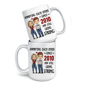 Vieillir ensemble, rester jeune de cœur - Tasse personnalisée pour couple - Cadeau pour mari et femme, anniversaire