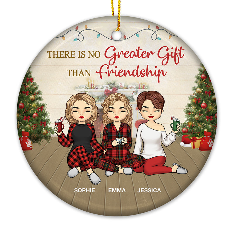 Meilleurs amis, voici une autre année - Ornement personnalisé Bestie - Forme ronde en céramique - Cadeau de Noël pour meilleures amies, BFF, sœurs