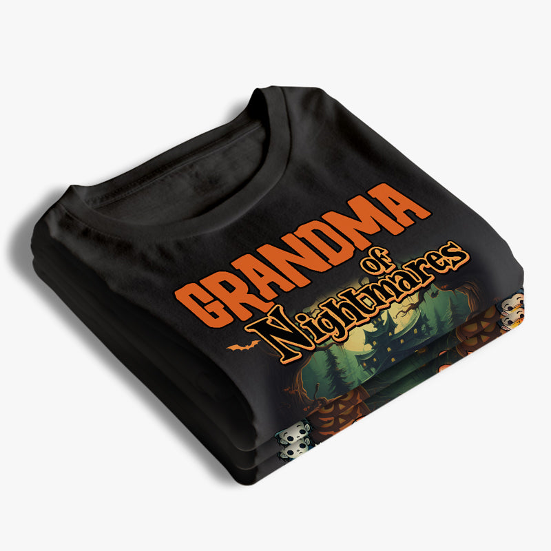 Grand-mère des cauchemars - T-shirt, sweat à capuche et sweat-shirt unisexe personnalisé pour la famille - Cadeau d'Halloween pour grand-mère