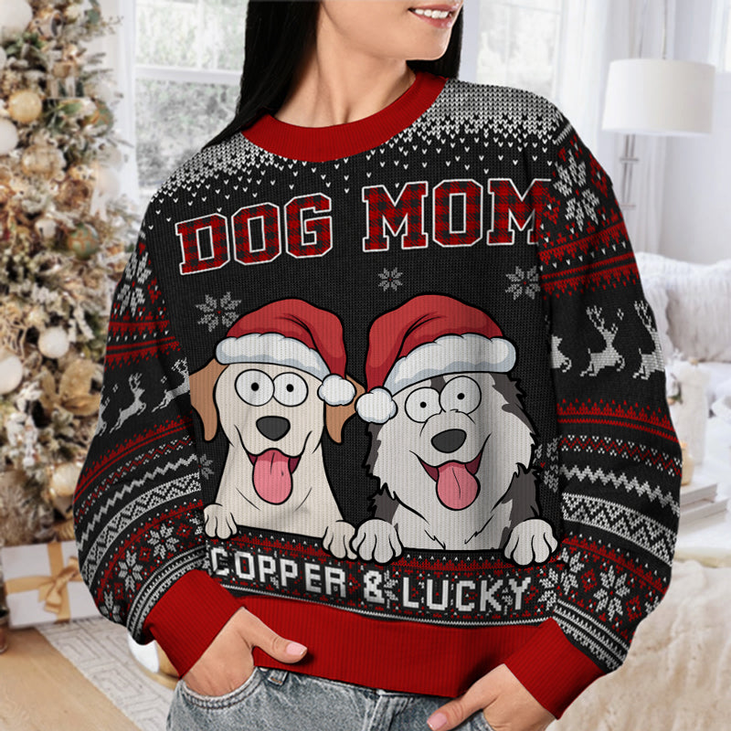 Meilleur papa chien de tous les temps - Sweat-shirt moche personnalisé pour chien - Pull en laine unisexe - Cadeau de Noël pour propriétaires et amoureux des animaux