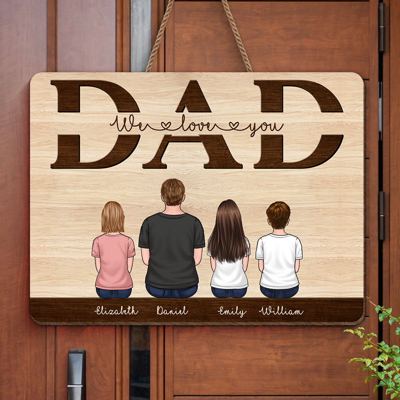 Mon super papa - Panneau rectangulaire personnalisé en bois pour décoration d'intérieur - Cadeau de pendaison de crémaillère pour papa