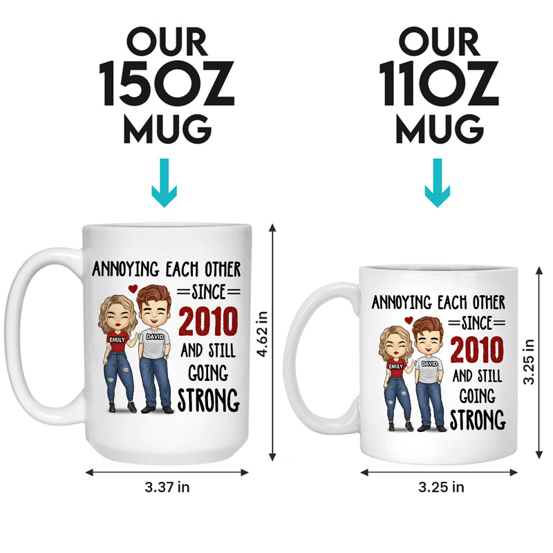 Vieillir ensemble, rester jeune de cœur - Tasse personnalisée pour couple - Cadeau pour mari et femme, anniversaire