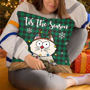 Meowy Catmas - Coussin personnalisé pour chat - Cadeau de Noël pour propriétaires et amoureux des animaux