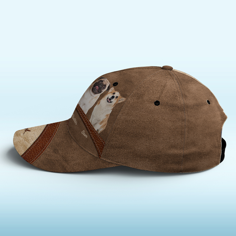 Photo personnalisée « La vie est meilleure avec de la fourrure » Bébé gris – Chapeau personnalisé pour chien et chat, casquette classique à imprimé intégral – Nouveauté, cadeau pour propriétaires et amoureux des animaux