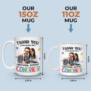 Tasse personnalisée avec photo « Merci d'être mon thérapeute bénévole » - Cadeau pour collègues, collègues de travail, collègues