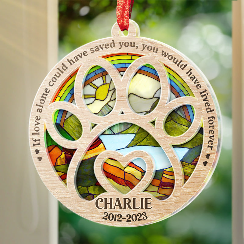 Une fois à mes côtés, pour toujours dans mon cœur - Ornement attrape-soleil personnalisé commémoratif - Forme ronde en acrylique - Cadeau de condoléances pour les propriétaires d'animaux de compagnie et les amoureux des animaux