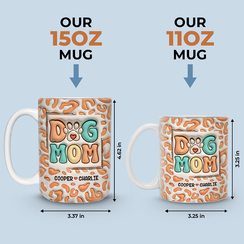 Joyeux Noël, Père Noël et pattes - Mug personnalisé effet gonflé 3D pour chien et chat - Cadeau de Noël pour les propriétaires et les amoureux des animaux