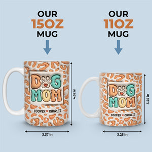 Joyeux Noël, Père Noël et pattes - Mug personnalisé effet gonflé 3D pour chien et chat - Cadeau de Noël pour les propriétaires et les amoureux des animaux