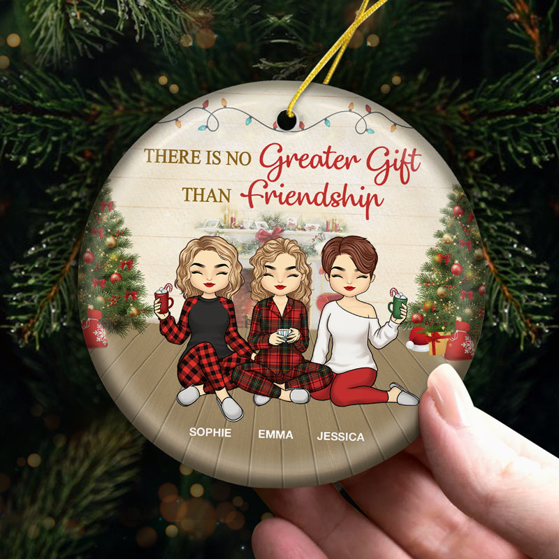 Meilleurs amis, voici une autre année - Ornement personnalisé Bestie - Forme ronde en céramique - Cadeau de Noël pour meilleures amies, BFF, sœurs