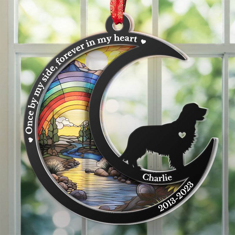 Tu me manqueras pour le reste de ma vie - Ornement attrape-soleil personnalisé commémoratif - Forme unique en acrylique - Cadeau de condoléances pour les propriétaires d'animaux de compagnie et les amoureux des animaux