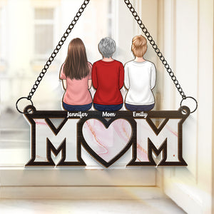 Motherhood Is The Greatest Thing - Family Personalized Window Hanging Suncatcher - Mother's Day, Gift For Mom, Grandma