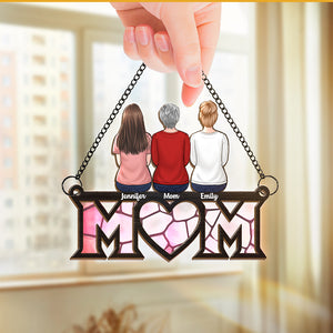 Motherhood Is The Greatest Thing - Family Personalized Window Hanging Suncatcher - Mother's Day, Gift For Mom, Grandma