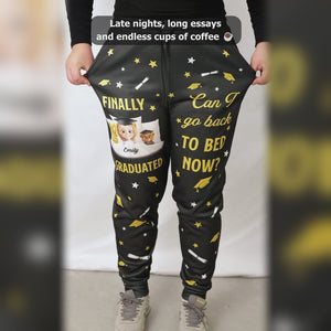 Diploma In Hand, Bedtime Begins - Family Personalized Custom Unisex Sweatpants - Graduation Gift For Family Members, Siblings, Brothers, Sisters